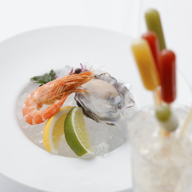 海老と牡蠣の2種柑橘添え(Fish Bank TOKYO)