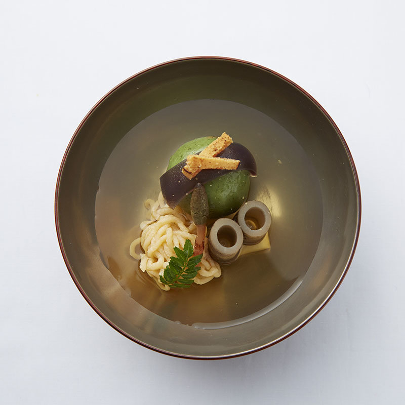 抹茶団子と秋の食材(割烹 花和清 （カッポウカワセ）)