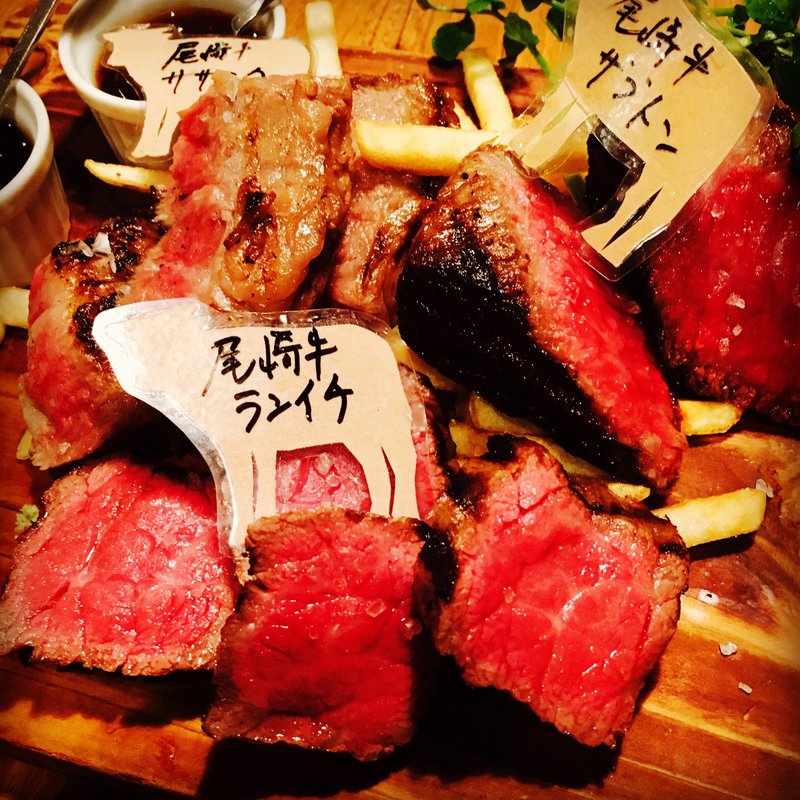 尾崎牛三種盛り(ギャツビー)