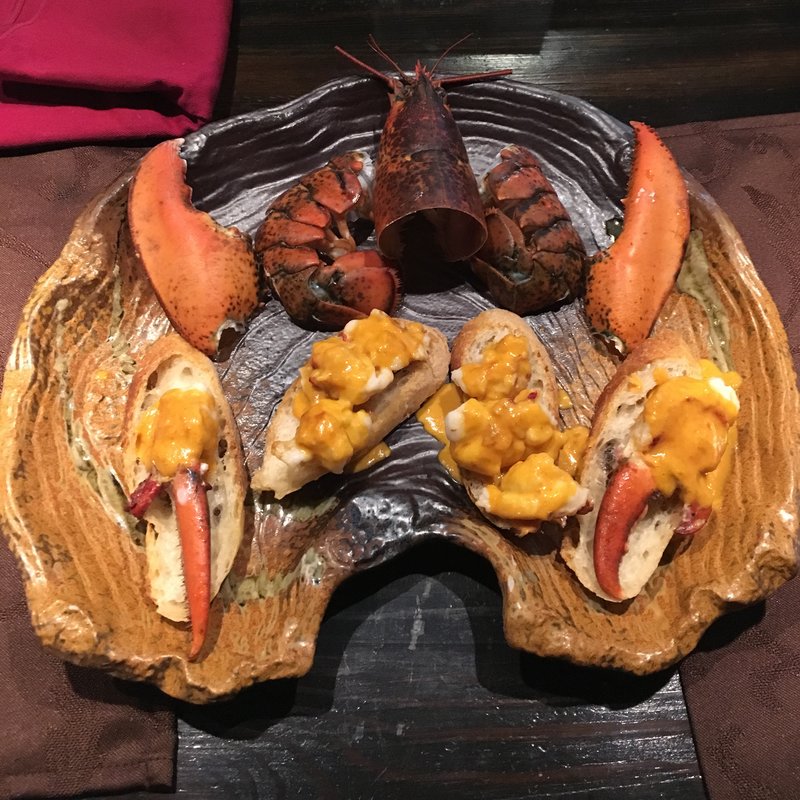 活オマール海老のアメリケーヌ・ソース(道頓堀てっぱんステーキ豊島家)