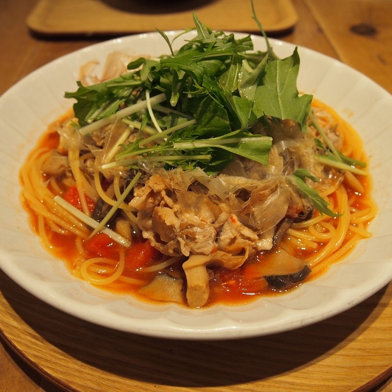 豚肉と花かつおのトマト風味和パスタ(ココノハ 東京スカイツリータウン・ソラマチ店)