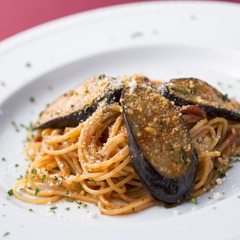 茄子のトマトパスタ(フランス料理 ル・クール)