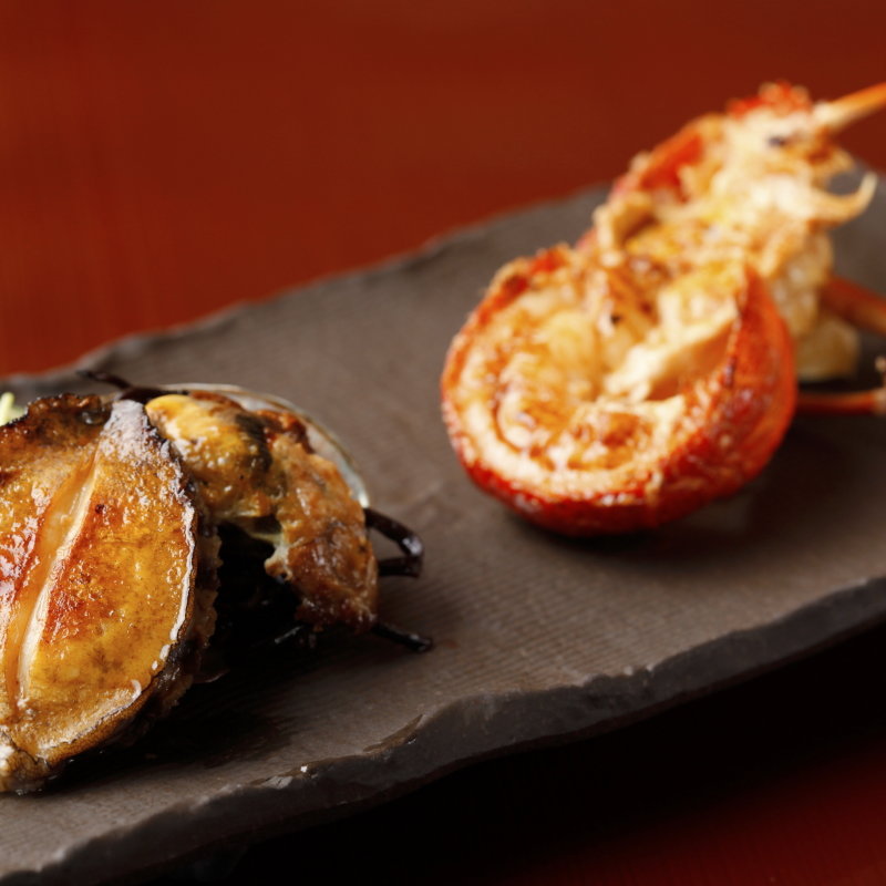 アワビと伊勢海老のグリル(黒田屋)