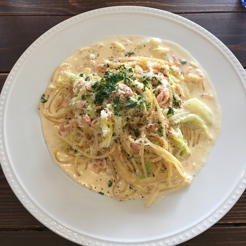 春キャベツと桜海老のレモンクリーム(ルーチェカフェ )