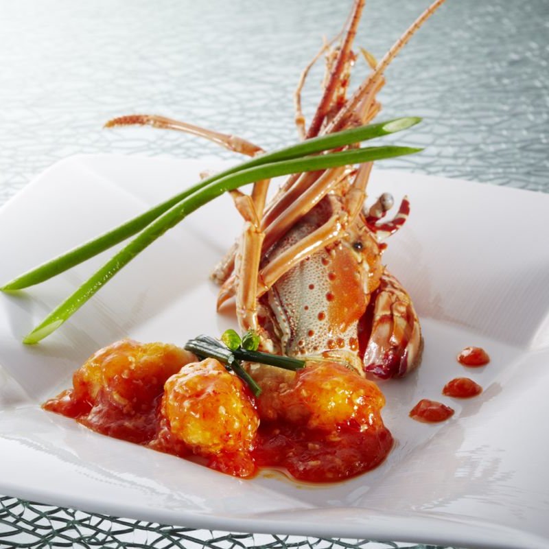 手長海老のチリソース(中国料理 「王朝」 ヒルトン名古屋 （オウチョウ）)