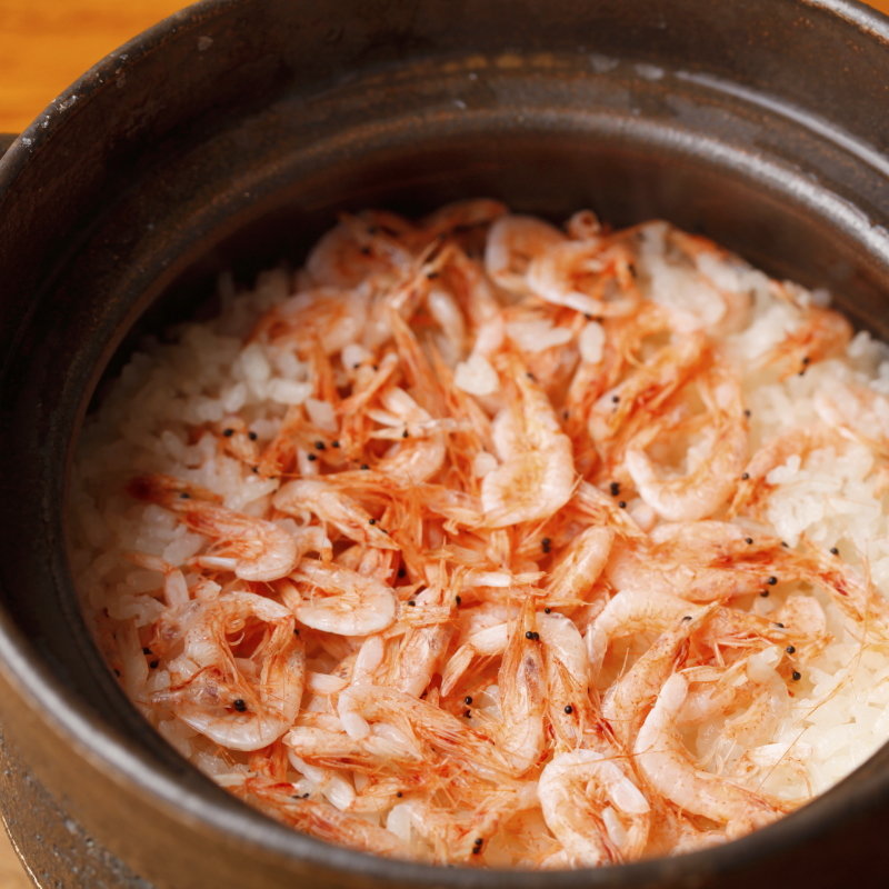 サクラエビの土鍋(月島 和食 いし津)