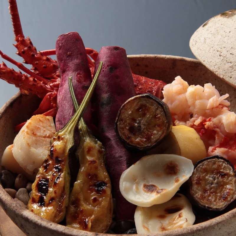 伊勢海老と野菜のグリル(か茂免)