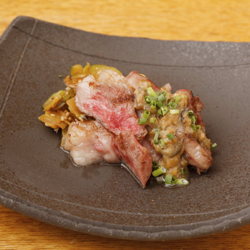 和牛のグリル　ネギ味噌和え(旬菜料理　山灯　 （やまびこ）)