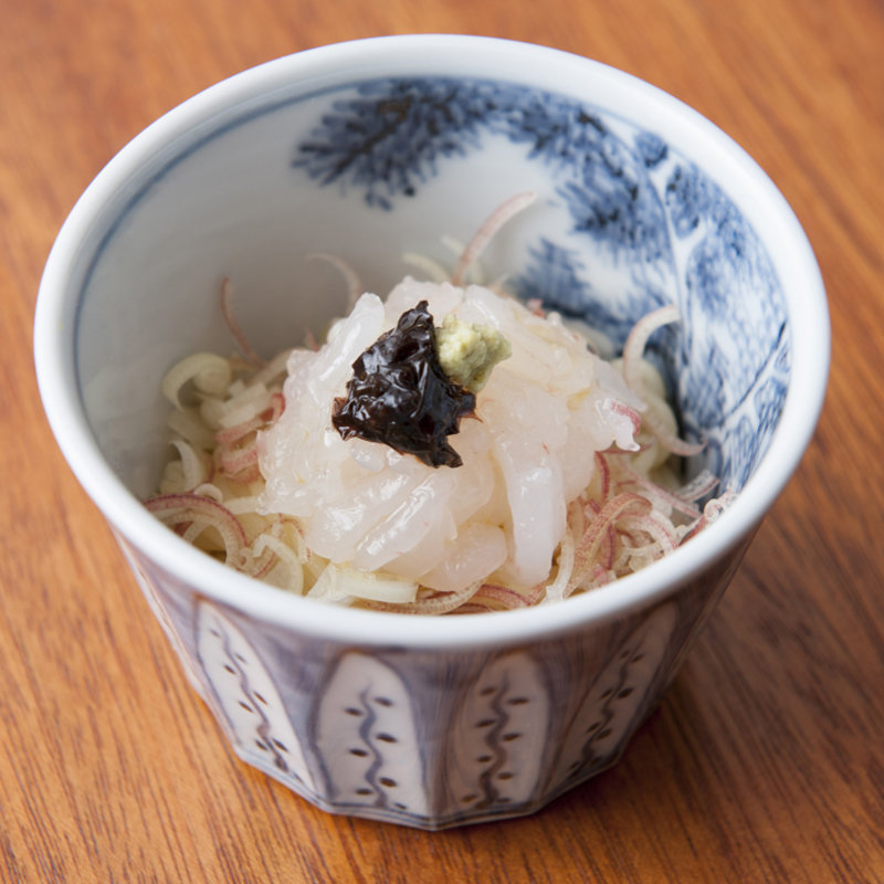 甘エビのたたき　ネギ(麻布淺井)