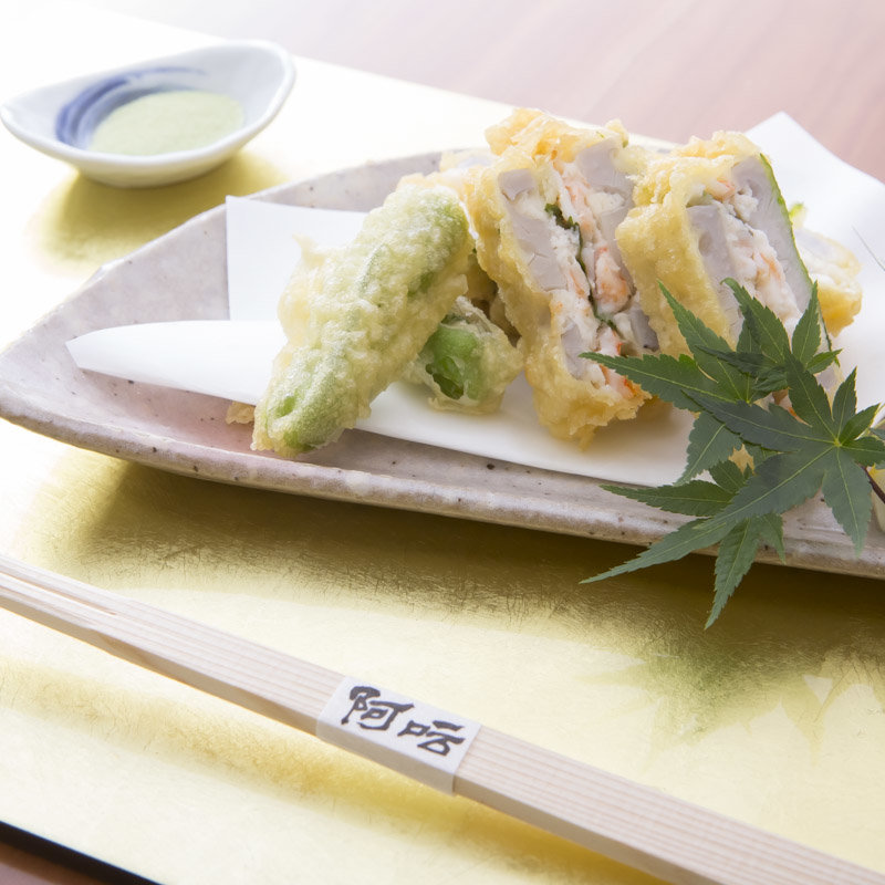 蓮根と海老の天麩羅(阿呍 )