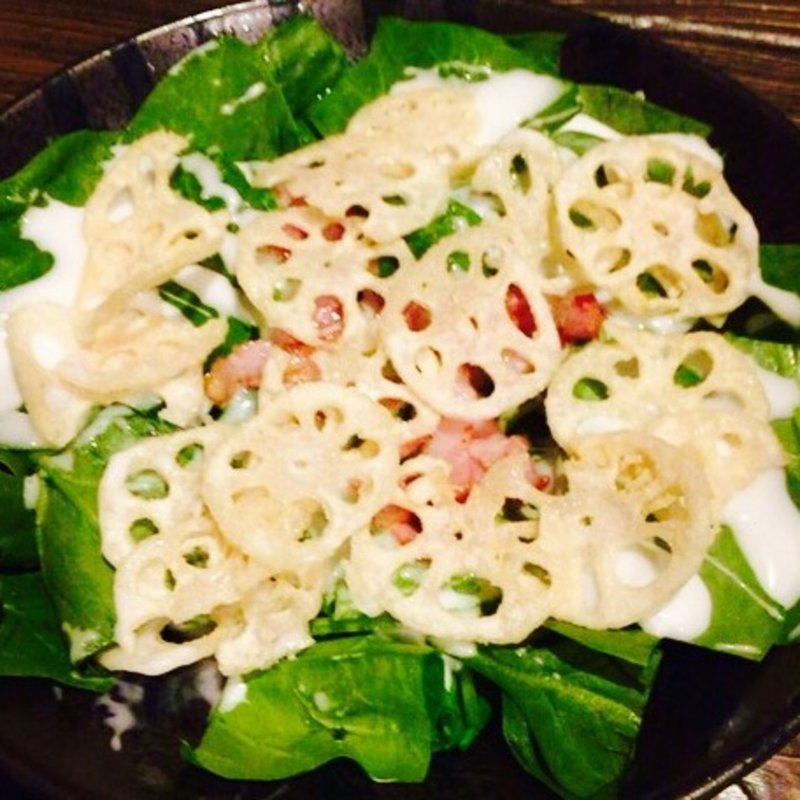 ほうれん草とれんこんのサラダ(諭吉)