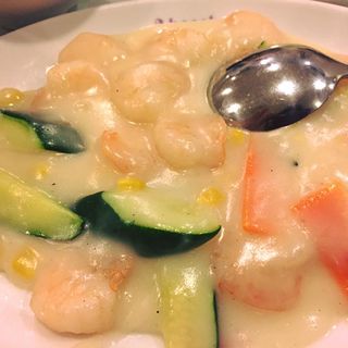海老とズッキーニのクリーム煮(赤坂飯店 パレスサイドビル店)