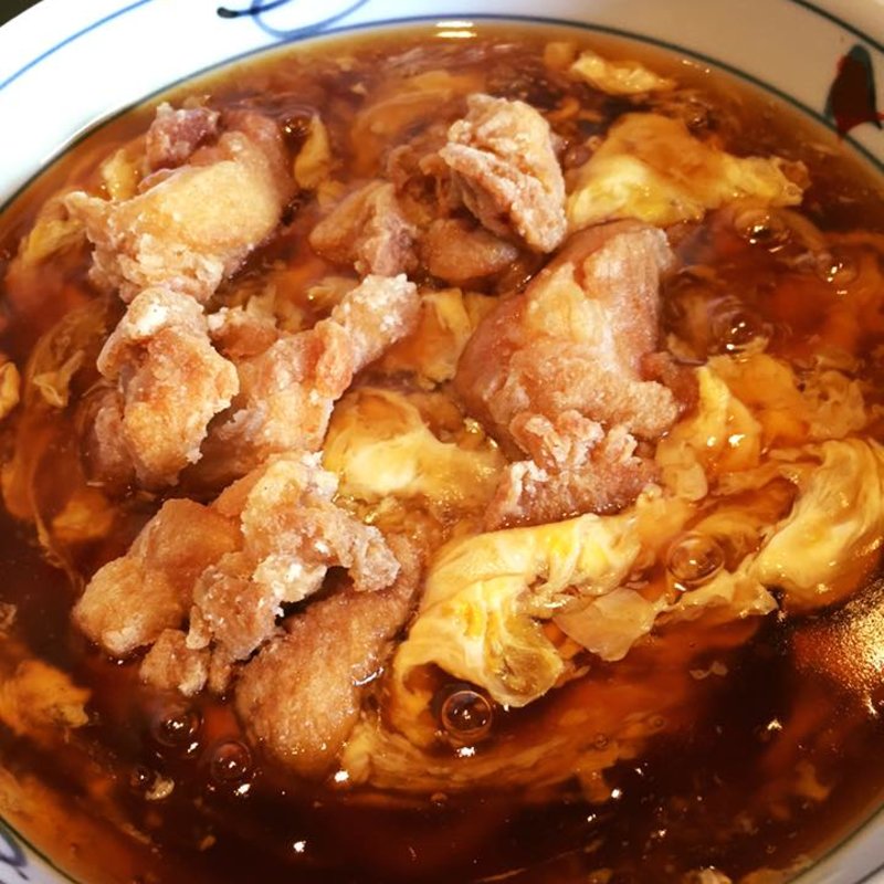 親子かき玉うどん(手打蕎麦 加寿屋)