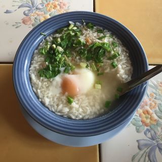 カオトム vegetable with egg(jok sompet restraunt)