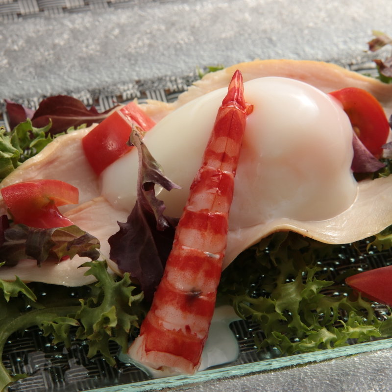 海老とモッツアレラチーズ　生ハム(ルージュ・クー)