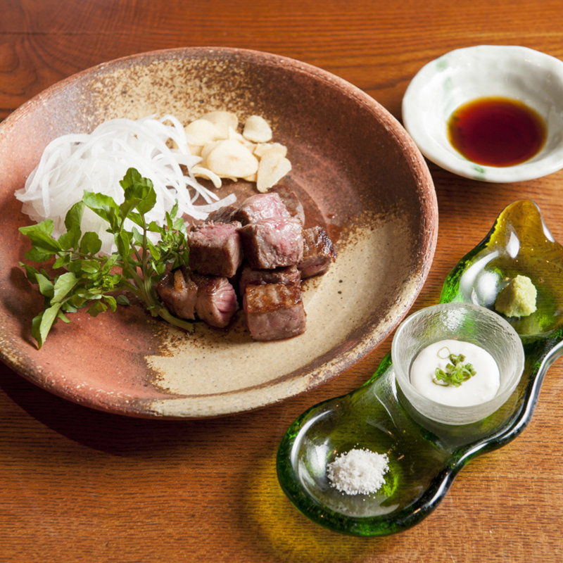 和牛のステーキ(鉄板焼・お好み焼 莢 本店 （さや）)