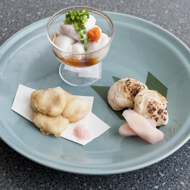 ふぐ白子の3種盛り(花膳)