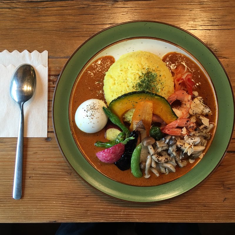 海老のカレー 野菜&卵トッピング(さくらじまjacob Spice)