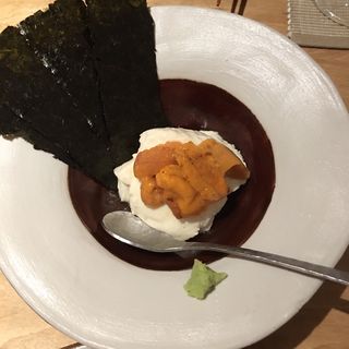 豆腐とウニ(三原豆腐店)