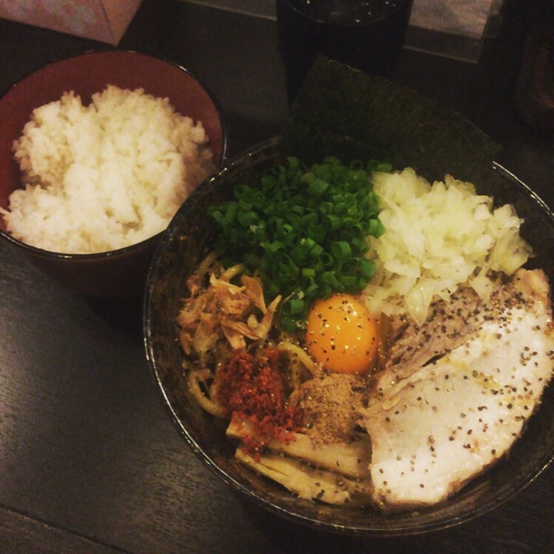 かれまぜそば大＋白めし(つけめん らぁめん 二代目 狼煙)