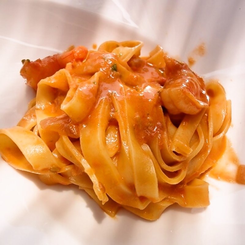 ぶつ切り海老のソースアメリケーヌ 手打ちパスタ(2500円のコース)(スコルピオーネ 吉右 （SCORPIONE・キチウ）)