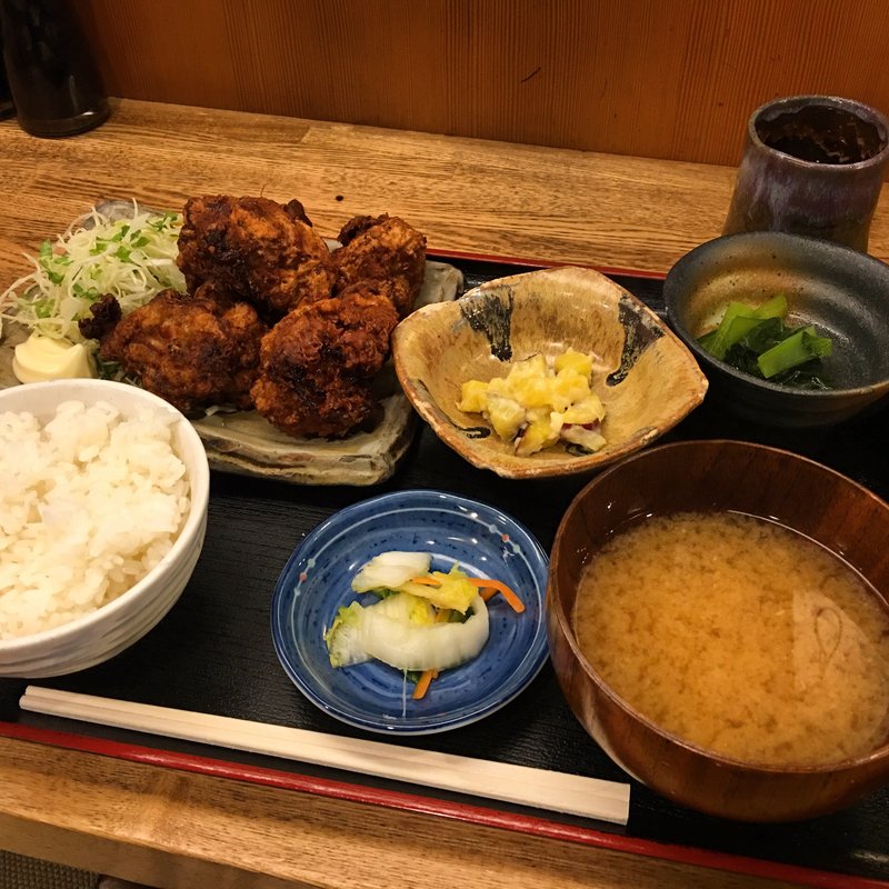 から揚げ定食(宗村食堂)