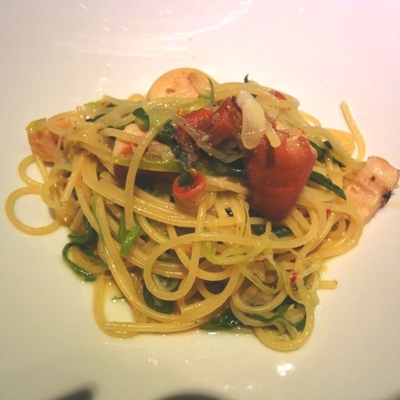 柔らかく煮込んだ蛸と賀茂葱のスパゲティーニ(4000円のコース)(サンタ・マリア・ノヴェッラ・ティサネリーア 京都店 （Santa Maria Novella Tisaneria）)