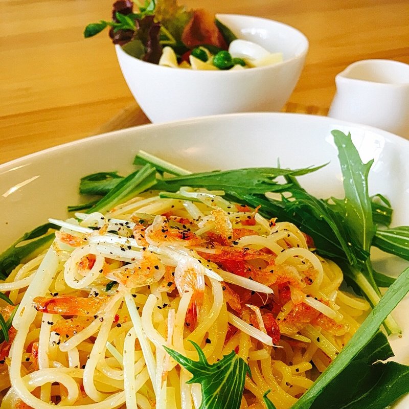 桜エビと水菜のパスタ(Cafe&Gallery Fran)