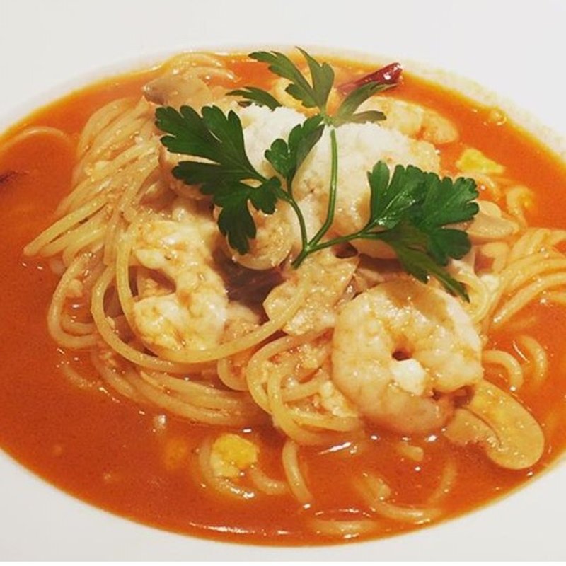 海老とモッツァレラのアラビアータ(アンディカフェ （Andy Cafe）)