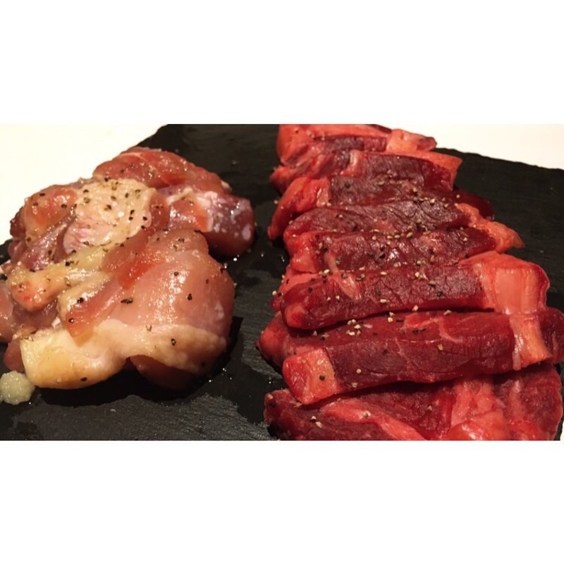 ガーリックチキン サーロインステーキ(溶岩焼ダイニング bonbori 渋谷道玄坂店)