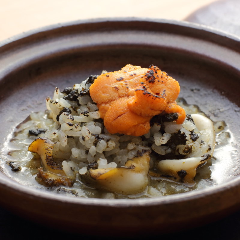 雲丹とアワビのリゾット(ふじさわ)