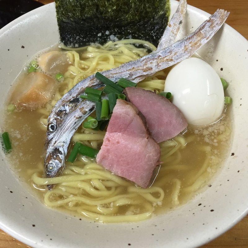 タチウオ煮干塩ラーメン味玉(限定)(麺屋 玲 )