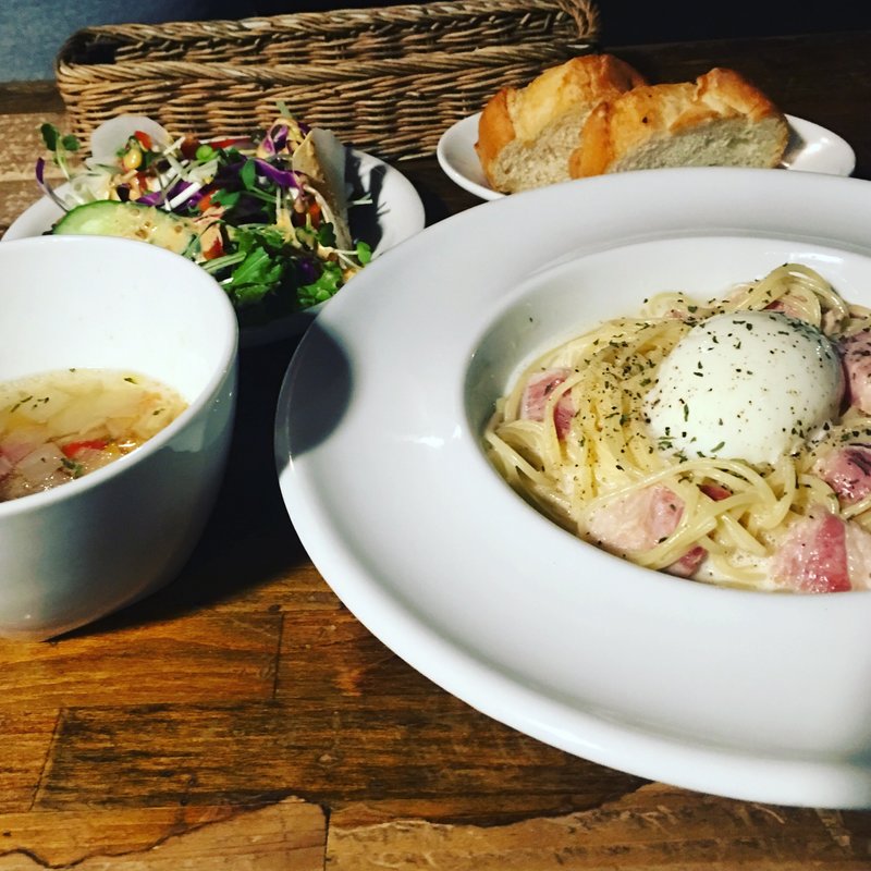 温たまのせカルボナーラ (セット)(キュロス)