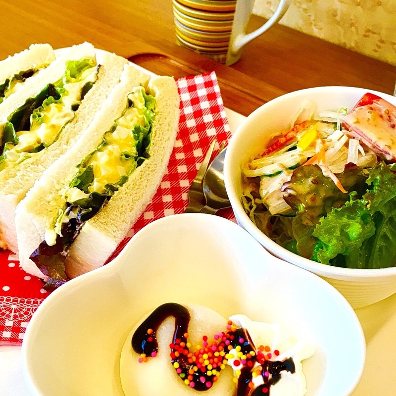 サンドイッチセット(タマゴ)(茶房Sabon)