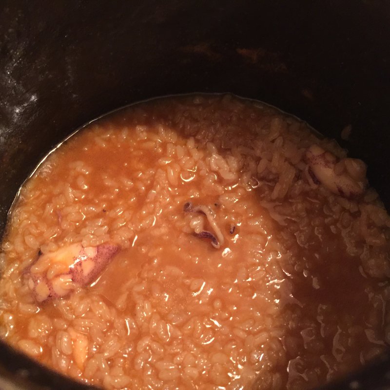 小エビとイカのアロス・メロッソ(コメドール・エル・カミーノ)