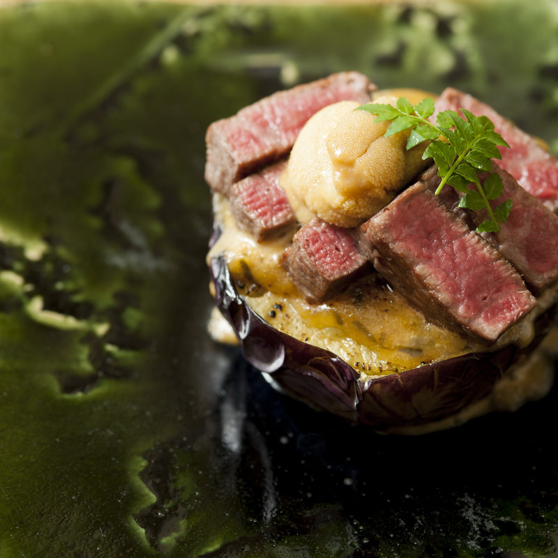 和牛と茄子の一品(酒菜 向日葵)