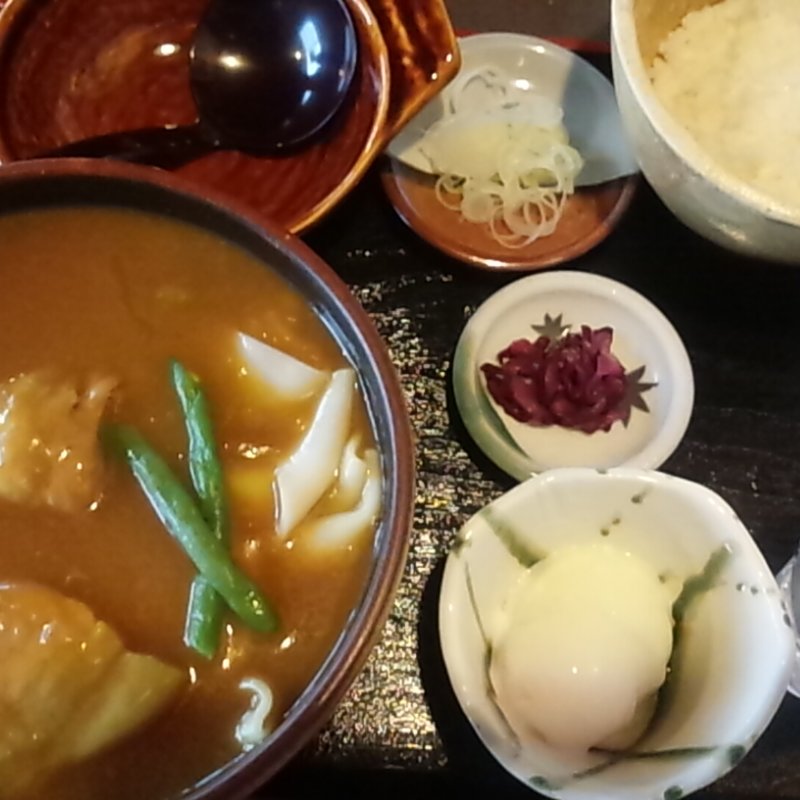 カレー南蛮ひもかわセット(麺処酒処ふる川 暮六つ 相生店 )