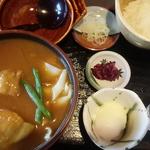 カレー南蛮ひもかわセット(麺処酒処ふる川 暮六つ 相生店 )