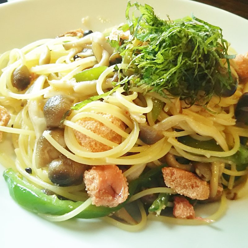 焼き明太子としめじ・ピーマンのスパゲティ(Tocci （トッチ）)