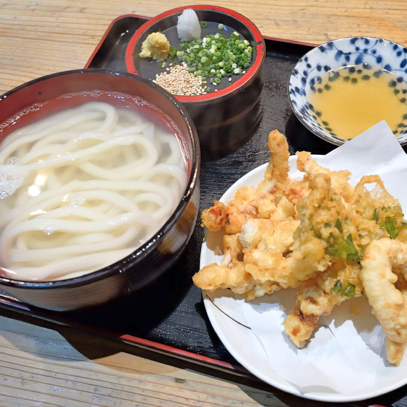 釜あげいか天ざる(麺むすび )