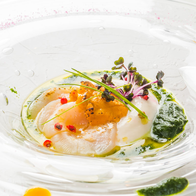 ホタテのグリル　ウニ仕立て(NORI 白金店)