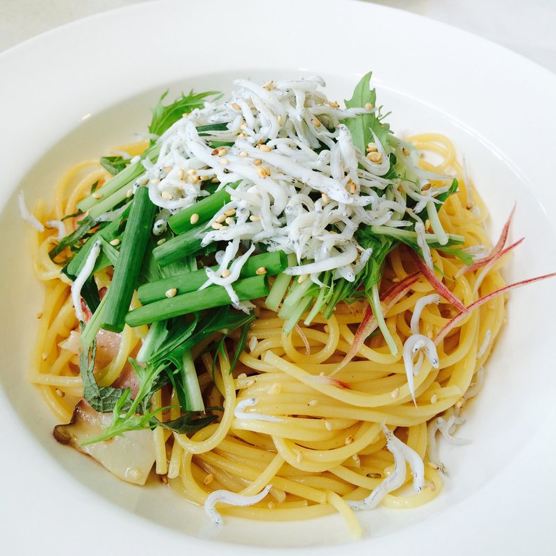 水菜としらすのペペロンチーノ(The Cannal Terrace)