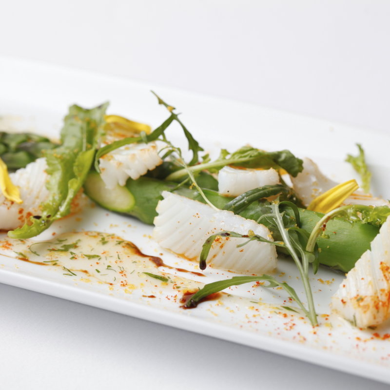 イカのグリル　ピリ辛ソース(フレンチ マルゴット・エ・バッチャーレ（Margotto e Baciare）西麻布)