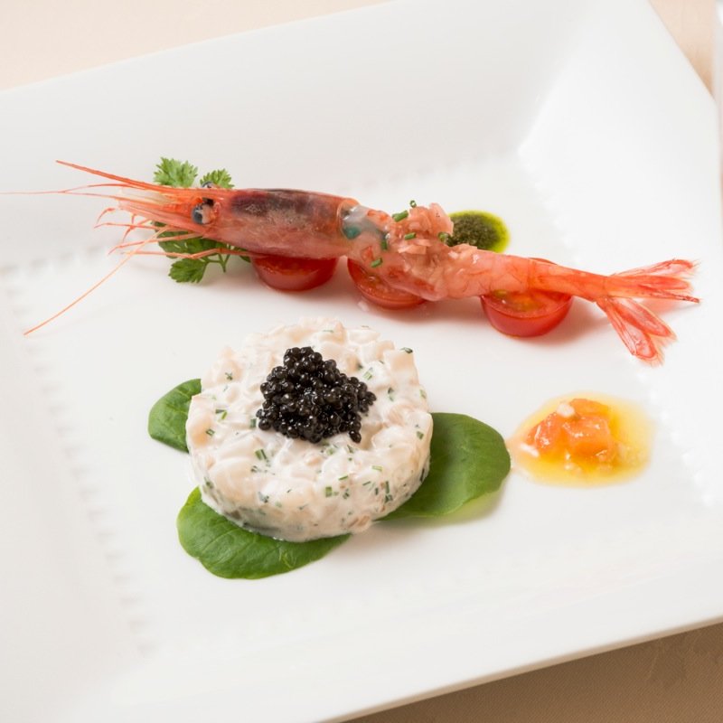 ボタン海老のタルタル(フレンチレストランカザマ)