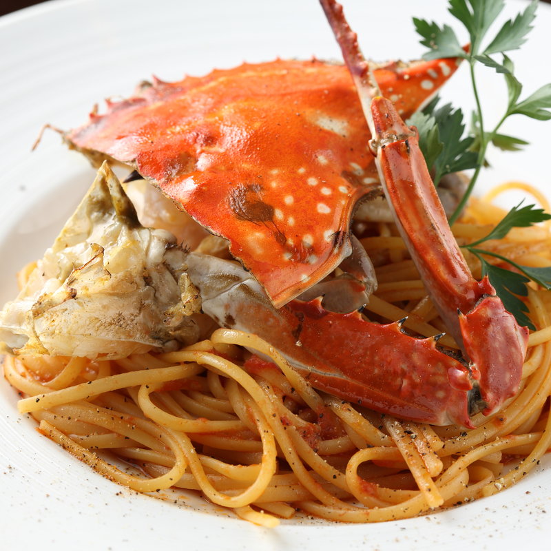 ワタリガニのトマトパスタ(タヴェルナ グイダ)
