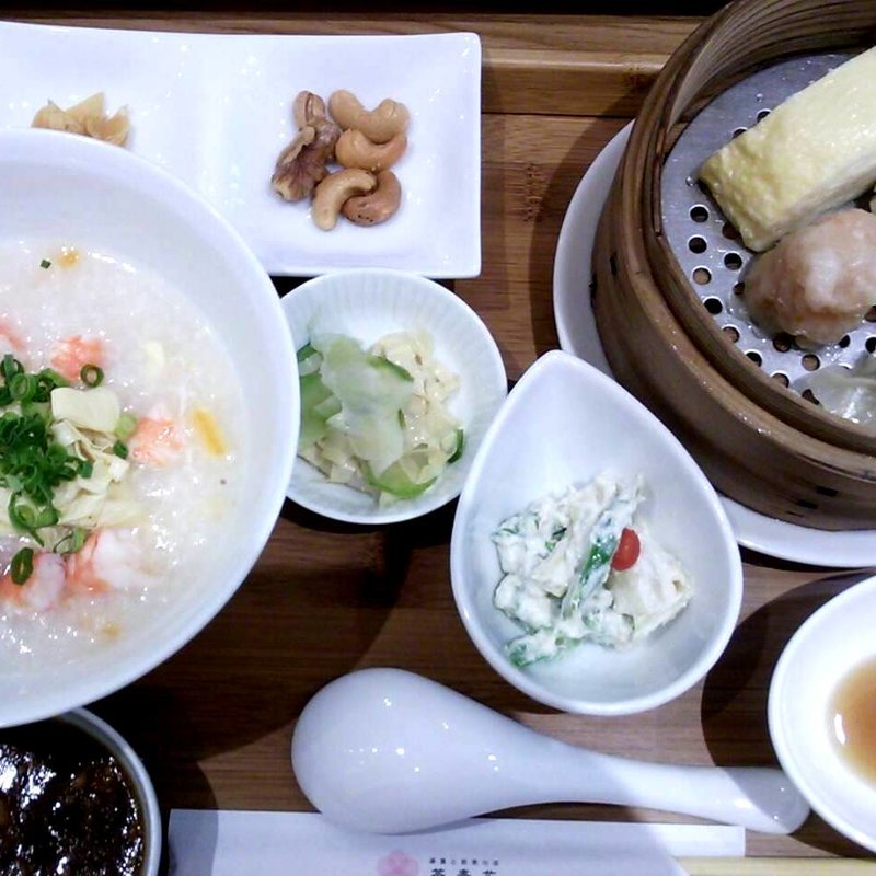 茶青花Bセット(湯葉とレタスの海老粥)(茶青花 阪急三番街店)
