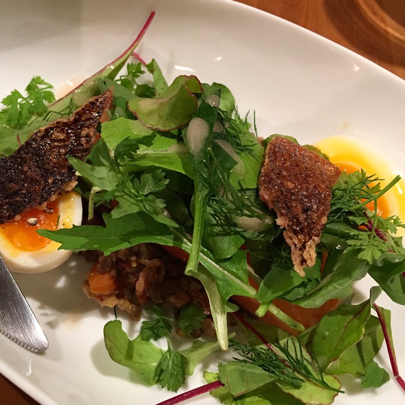 タスマニアサーモンとレンズ豆のサラダ(ルレ・サクラ)