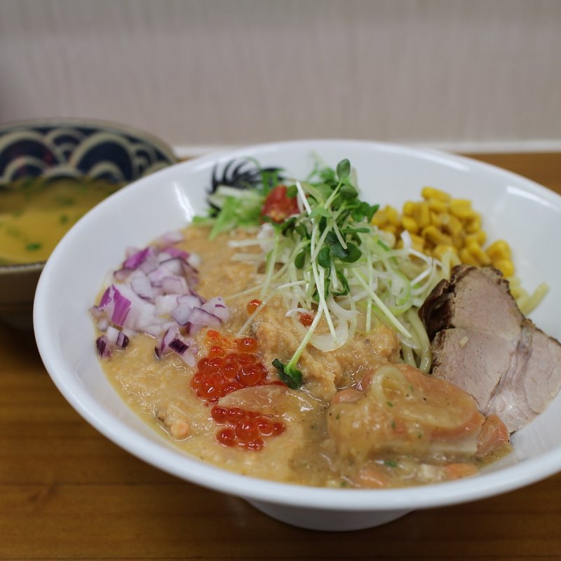 シャケとホタテのつけ拉(ラーメン専科 竹末食堂)