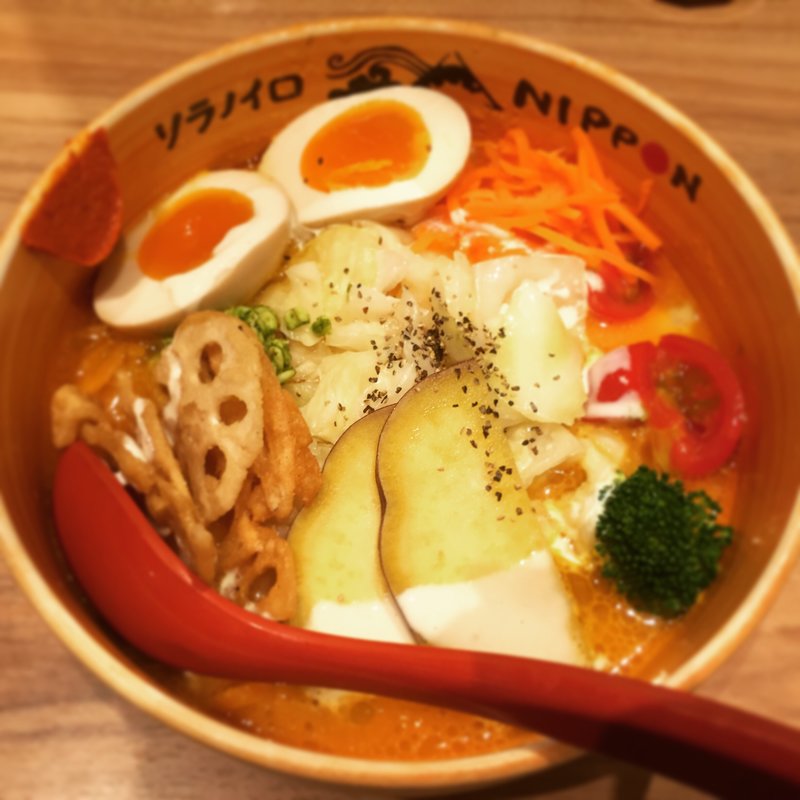 大盛(ベジソバ､担麺､角煮塩)(ソラノイロNIPPON)