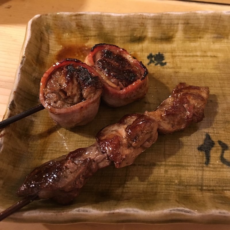 ロース肉ベーコン巻  かしわきも(くわ焼 たこ坊)